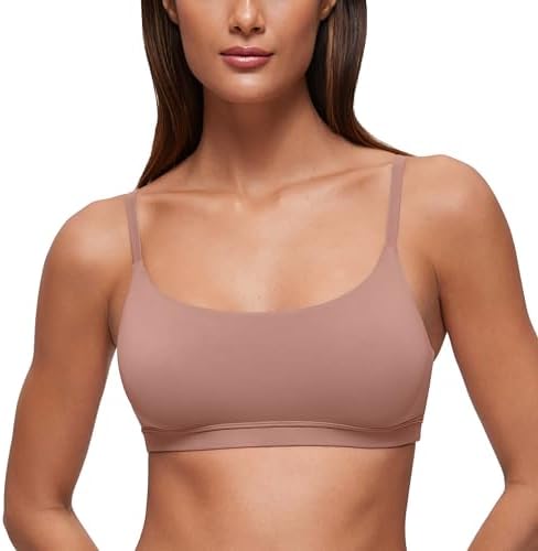 CRZ YOGA Softhold Mold V Neck Bralette for Women - Adjustable